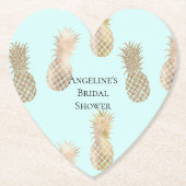 Dessous-de-verre En Papier Ananas Chic Mint Gold Glam (Devant)