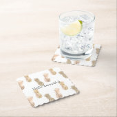 Dessous-de-verre En Papier Ananas Glam Gold (En situation)