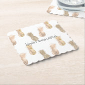 Dessous-de-verre En Papier Ananas Glam Gold (Incliné)