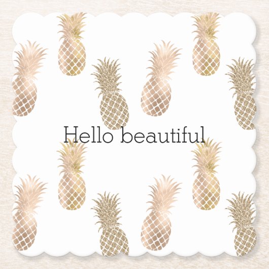 Dessous-de-verre En Papier Ananas Glam Gold (Devant)