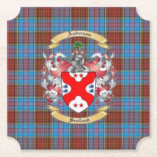 Dessous-de-verre En Papier Anderson Crest w/ Anderson Tartan 6 Coasters (Devant)