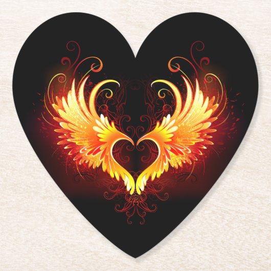 Dessous-de-verre En Papier Angel Fire Heart with Wings (Devant)