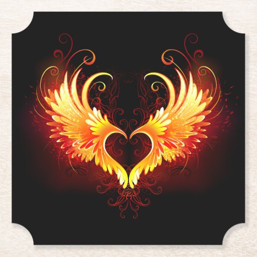 Dessous-de-verre En Papier Angel Fire Heart with Wings (Devant)