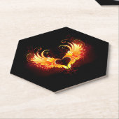 Dessous-de-verre En Papier Angel Fire Heart with Wings (Incliné)