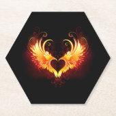 Dessous-de-verre En Papier Angel Fire Heart with Wings (Devant)