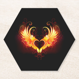 Dessous-de-verre En Papier Angel Fire Heart with Wings