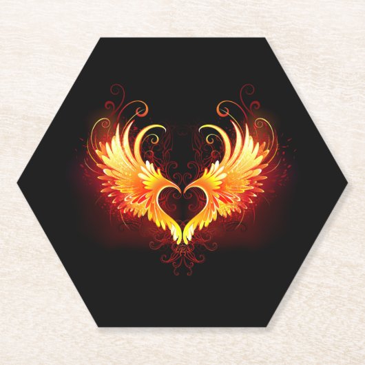 Dessous-de-verre En Papier Angel Fire Heart with Wings (Devant)