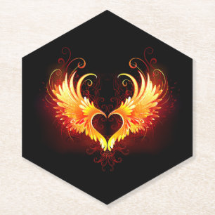 Dessous-de-verre En Papier Angel Fire Heart with Wings