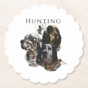 Dessous-de-verre En Papier Anglais Setter, chasse à la bécasse
