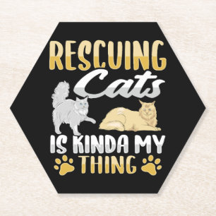 Dessous-de-verre En Papier Animal Rescue Chat Secourt Chat Sauveur Chat
