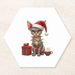 Dessous-de-verre En Papier Animaux Amoureux des animaux Cute Sphynx chat Rein
