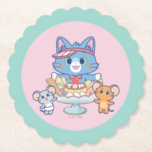 Dessous-de-verre En Papier Anime Tom, Jerry et Tuffy Dessert Parlor (Devant)