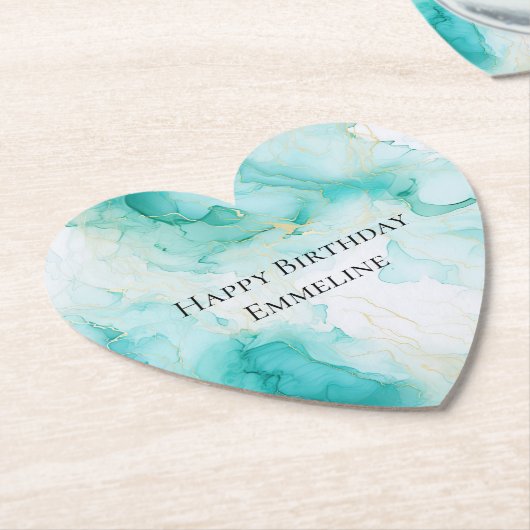 Dessous-de-verre En Papier Anniversaire Chic Mint White Gold (Incliné)