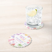 Dessous-de-verre En Papier Anniversaire de la fille Dinosaur (En situation)