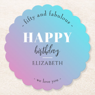 Dessous-de-verre En Papier Anniversaire Design minimaliste aux couleurs paste