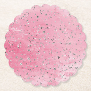 Dessous-de-verre En Papier Anniversaire Pink Silver Stars