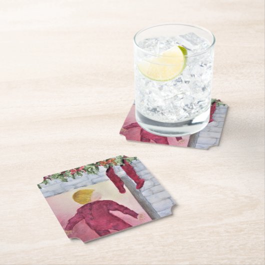 Dessous-de-verre En Papier Anticipation de Noël (En situation)