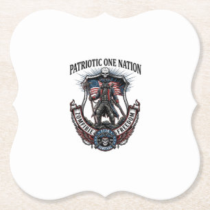 Dessous-de-verre En Papier Apocalypse de Zombies Guerrier Patriotique Fou Rou