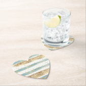 Dessous-de-verre En Papier Aqua Blue Gold Parties scintillant Confetti Zebra  (En situation)