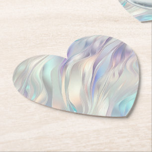 Dessous-de-verre En Papier Aqua Blue Purple Pearl Blanc