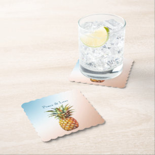 Dessous-de-verre En Papier Aqua Cream Joyeux ananas tropical