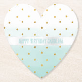 Dessous-de-verre En Papier Aquarelle à menthe or (Devant)