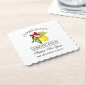 Dessous-de-verre En Papier Aquarelle Citron fait maison Limoncello Nouvel An (Incliné)