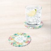 Dessous-de-verre En Papier Aquarelle d'été Floral Custom 100e anniversaire (En situation)