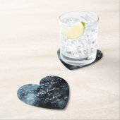 Dessous-de-verre En Papier Aquarelle étoile Mariage céleste Monogramme (En situation)