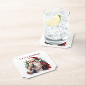 Dessous-de-verre En Papier Aquarelle Festive Noël Père Noël (En situation)