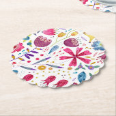 Dessous-de-verre En Papier Aquarelle florale moderne (Incliné)