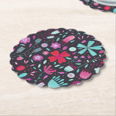 Dessous-de-verre En Papier Aquarelle Flower Meadow foncé (Incliné)