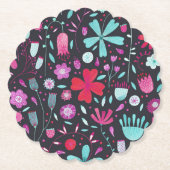 Dessous-de-verre En Papier Aquarelle Flower Meadow foncé (Devant)