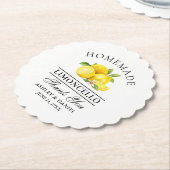 Dessous-de-verre En Papier Aquarelle Lemons Limoncello Mariage (Incliné)