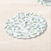 Dessous-de-verre En Papier Aquarelle moderne Verdure botanique Eucalyptus (Incliné)