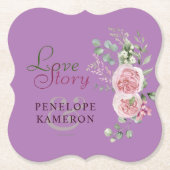 Dessous-de-verre En Papier Aquarelle rose pâle (Devant)