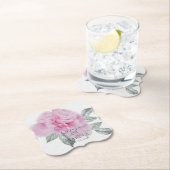 Dessous-de-verre En Papier Aquarelle rose Peony (En situation)