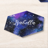 Dessous-de-verre En Papier Aquarelle violet Univers (Incliné)