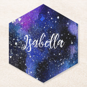 Dessous-de-verre En Papier Aquarelle violet Univers