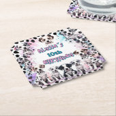 Dessous-de-verre En Papier Aquarelle Whimsical Dalmatien Anniversaire (Incliné)