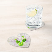 Dessous-de-verre En Papier ** AR23 Floral Ancienne écriture manuscrite Coeur  (En situation)