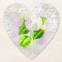 ** AR23 Floral Ancienne écriture manuscrite Coeur 