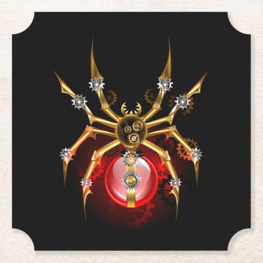 Dessous-de-verre En Papier Araignée en vapeur noire (Devant)