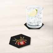 Dessous-de-verre En Papier Araignée en vapeur noire (En situation)