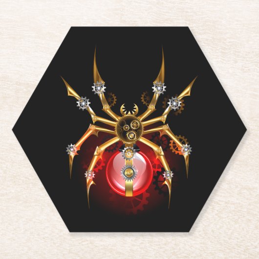 Dessous-de-verre En Papier Araignée en vapeur noire (Devant)