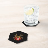 Dessous-de-verre En Papier Araignée en vapeur noire (En situation)