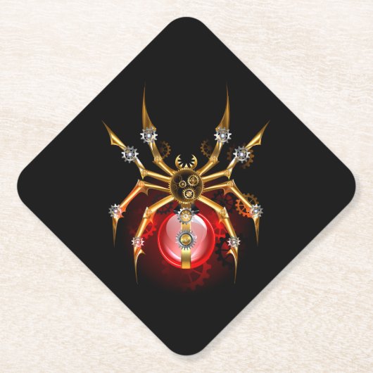 Dessous-de-verre En Papier Araignée en vapeur noire (Devant)