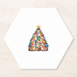 Dessous-de-verre En Papier Arbre de Noël Bulldog anglais