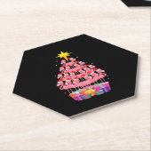 Dessous-de-verre En Papier Arbre de Noël Flamant rose drôle (Incliné)