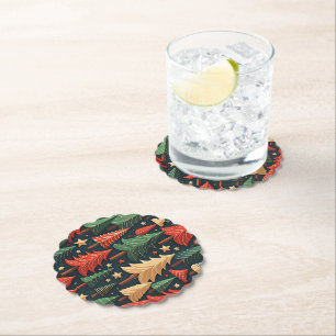 Dessous-de-verre En Papier Arbre de Noël Motif coloré